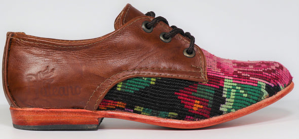 pink floral ladies shoes -Artisan shoes- artisan leather -Handmade artisan