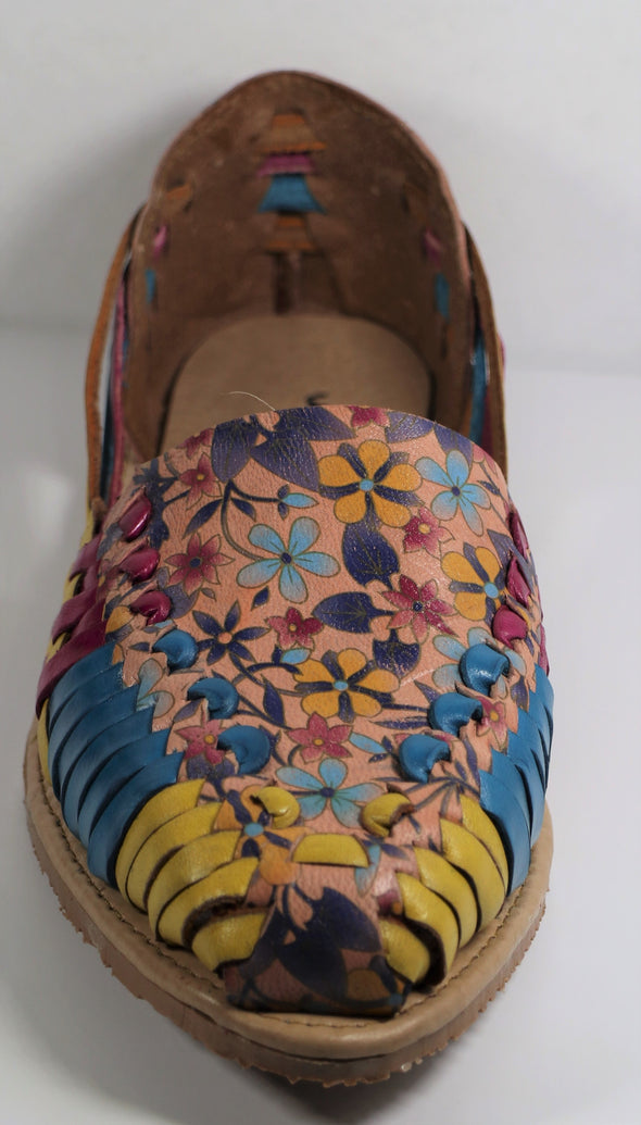 handmade women's leather sandals . Mexican huarache sandals. flor