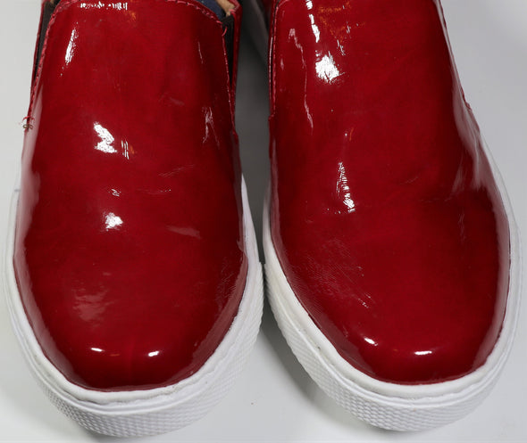 red  patent vinyl  women sneaker