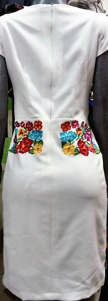 white embroidered dress-Handmade embroidery